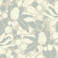 Vector leaf and nature themed illustration seamless repeat pattern