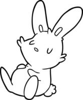 cute line drawing of a rabbit sleeping vector