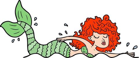 Vector cartoon mermaid