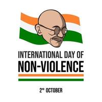 Background of hand-drawn Gandhi, day of non violence vector