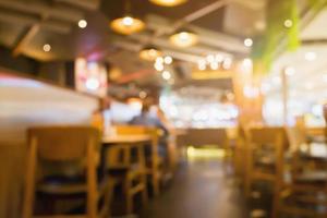 Restaurant cafe interior abstract blur background photo