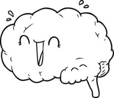 cartoon brain laughing vector