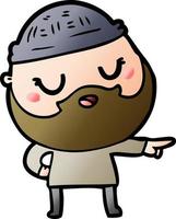 cute cartoon man with beard vector