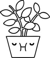 line doodle of a peaceful house plant just growing there giving you that super healthy clean oxygen vector