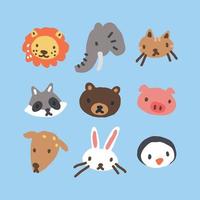 Doodled Animal Faces vector