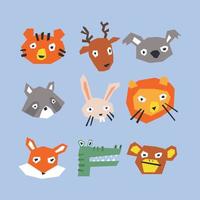 Abstract Animal Faces vector