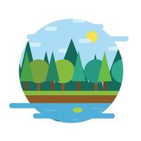 ilustración de bosque plano vector