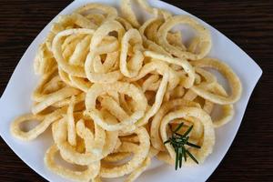 Fried onion rings photo