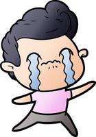 cartoon man crying vector