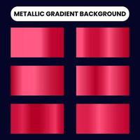 Collection of red metallic gradient background vector