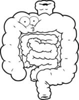 cartoon surprised intestines vector