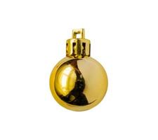 Golden Christmas ball isolated on white background photo