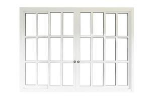 White vintage windows frame isolated on white background photo