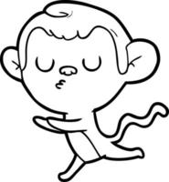 cartoon line drawing monkey vector