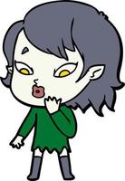 cute cartoon vampire girl vector