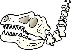 vector gradient illustration cartoon dinosaur bones