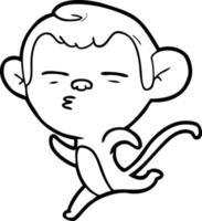 cartoon suspicious monkey vector