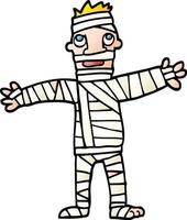 vector gradient illustration cartoon man in bandages