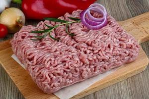 Raw minced pork meat photo