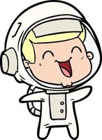 happy cartoon astronaut vector