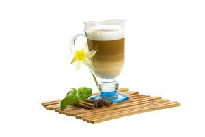 Coffee Late with Flower, mint, star-anise and cinnamon photo