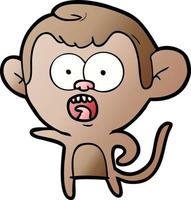 cartoon shocked monkey vector