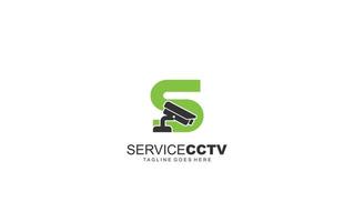 S logo cctv for identity. security template vector illustration for your brand.