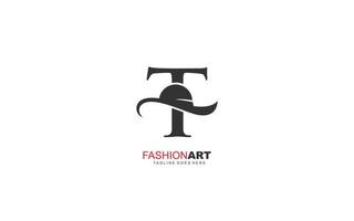 T logo fashion company. text identity template vector illustration for your brand.