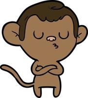 cartoon annoyed monkey vector