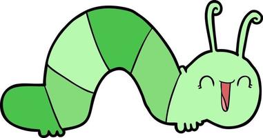 cartoon happy caterpillar vector