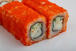 California roll on white background photo