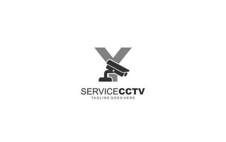 y logo cctv para identidad. ilustración de vector de plantilla de seguridad para su marca.