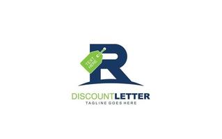 R logo discount for construction company. letter template vector illustration for your brand.