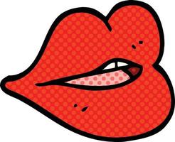 comic book style cartoon red lips vector