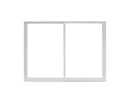 Modern house window frame isolated on white background photo