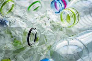 plastic bottles recycling background concept photo