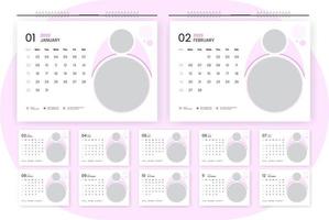 2023 desk calendar design template vector