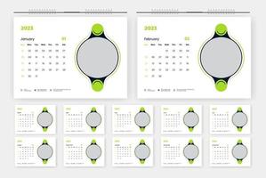 2023 desk calendar design template vector