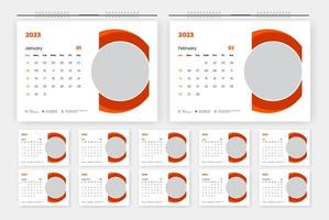 2023 desk calendar design template vector