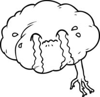 cartoon brain with headache vector