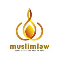 logotipo del islam universal y de la ley musulmana vector