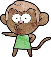 cartoon pointing monkey vector