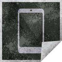 cell phone graphic vector illustration square sticker