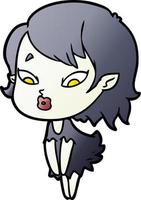 cute cartoon vampire girl vector