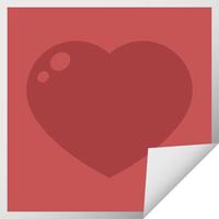 heart symbol graphic vector illustration square sticker