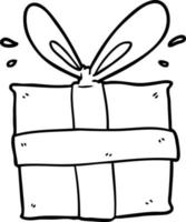 line drawing of a wrapped gift vector