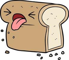 cartoon disgusted loaf of bread vector