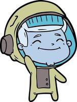 astronauta de dibujos animados feliz vector