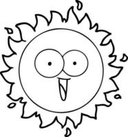 feliz sol de dibujos animados vector