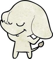 elefante sonriente de dibujos animados vector